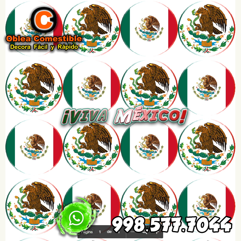 Viva Mexico con Oblea Comestible
