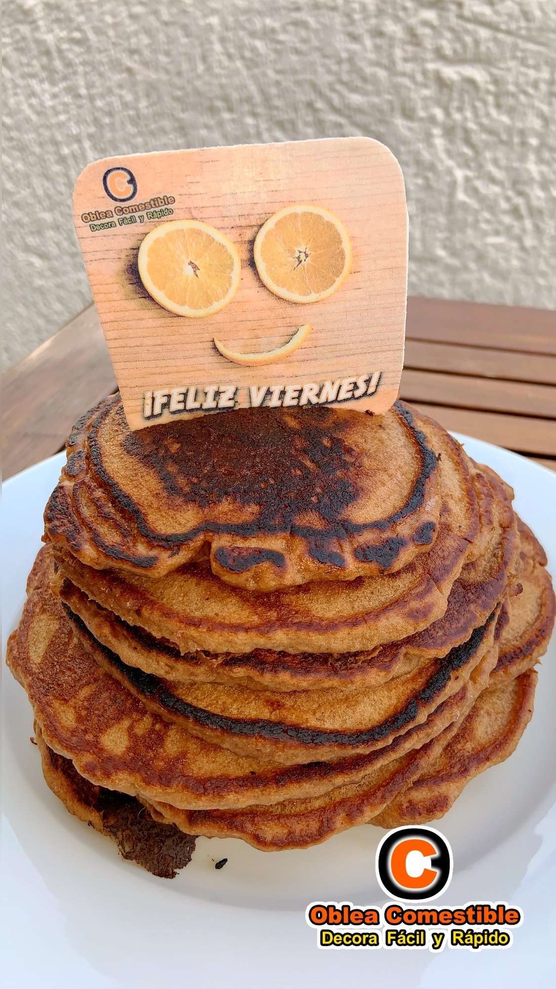 hotcakes con oblea comestible