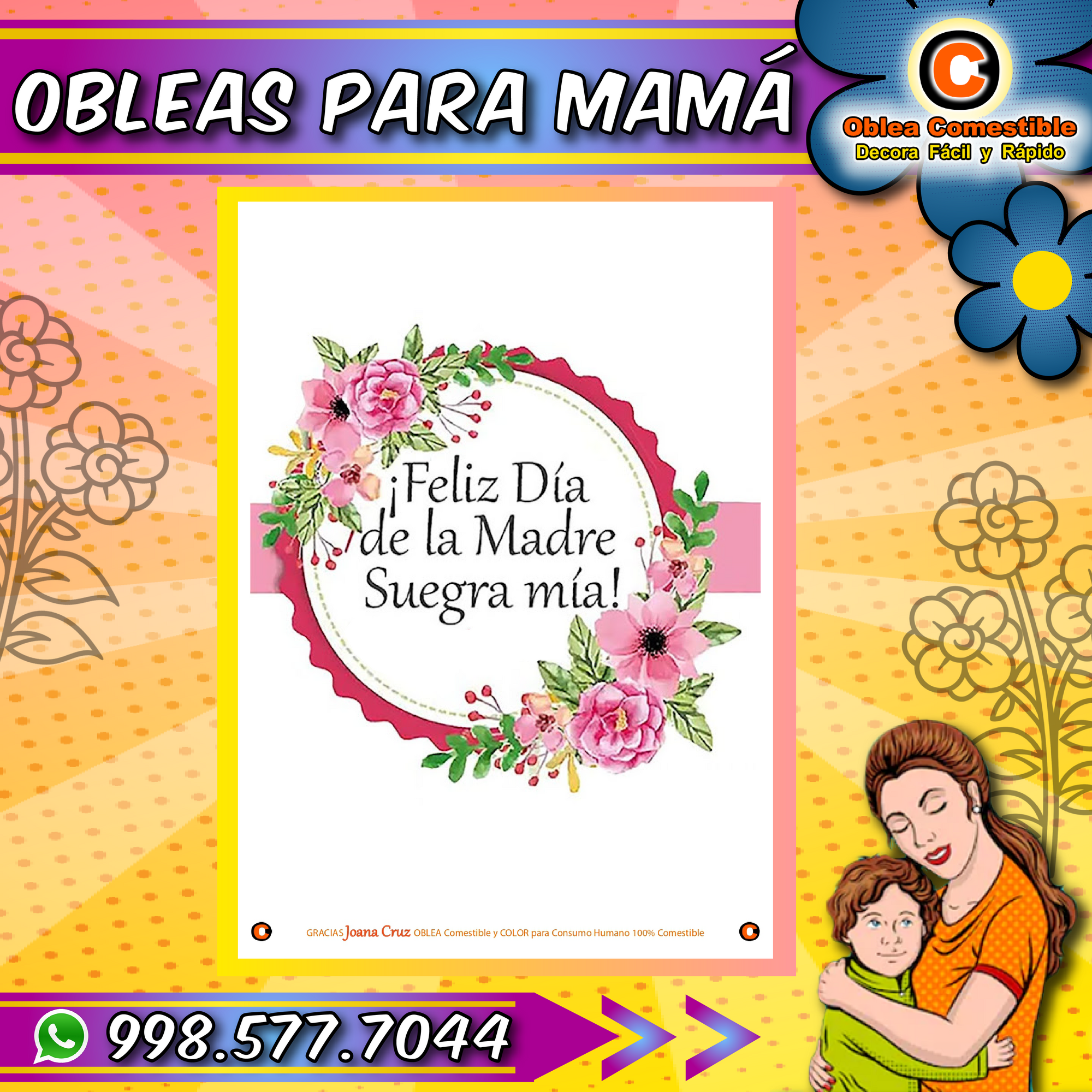 Oblea Comestible Dia de las Madres