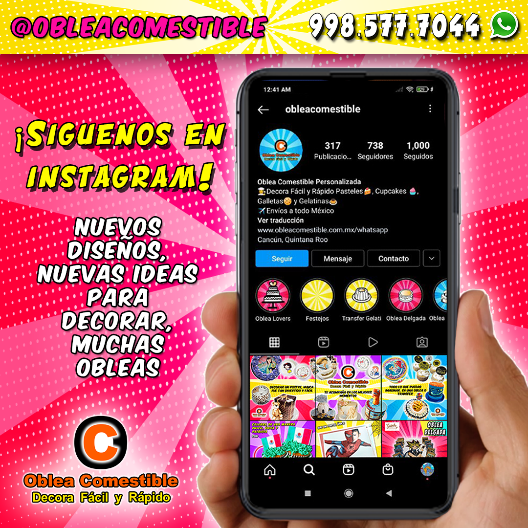 Instagram Oblea Comestible Personalizada