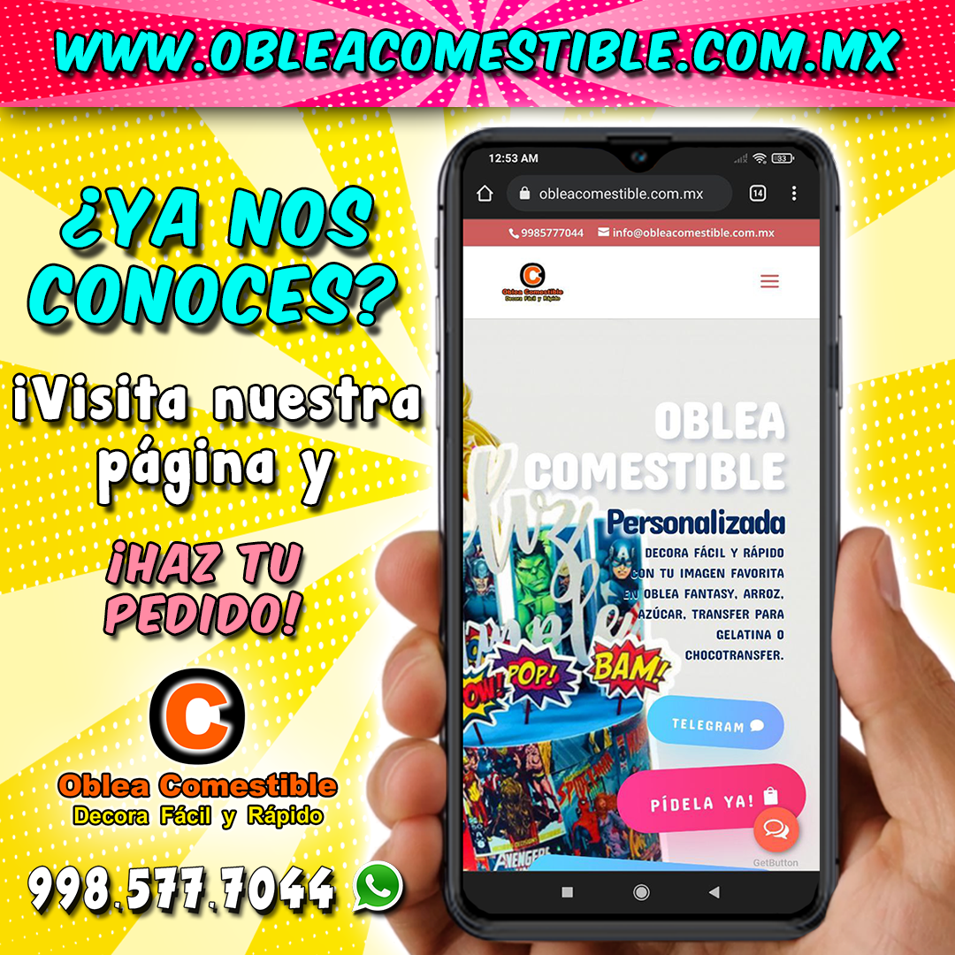 informacion de oblea comestible personalizada