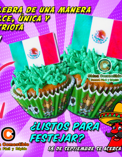 Viva Mexico con Oblea Comestible Personalizada