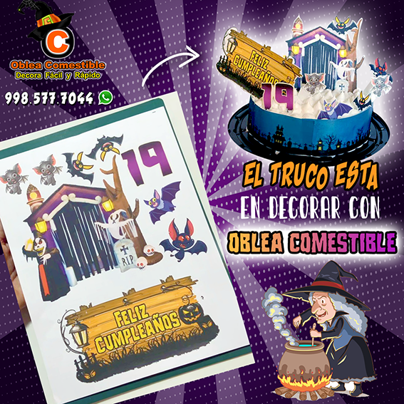 POS DE LA OBLEA AL PASTEL HALLOWEEN