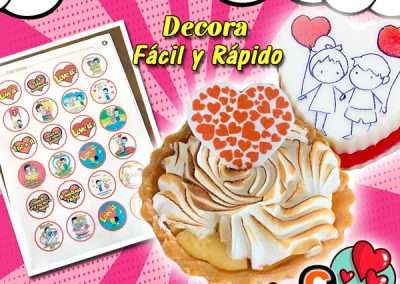 San Valentin en 14 de febrero con oblea comestible y oblea gruesa