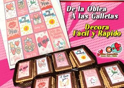 San Valentin en 14 de febrero con oblea comestible y oblea fantasy