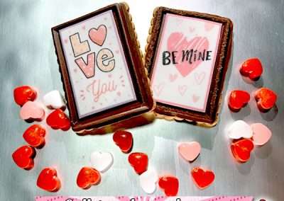 San Valentin en 14 de febrero con oblea comestible y transfer para gelatina