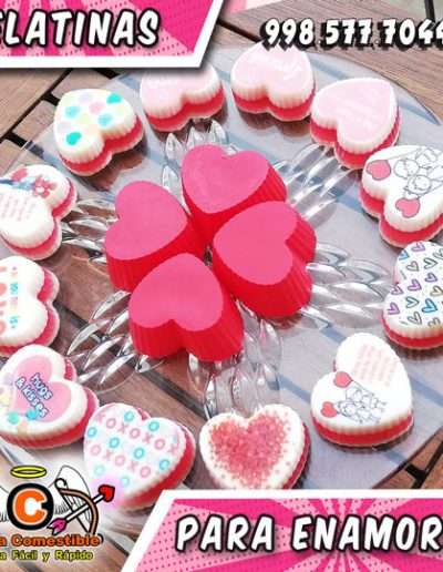 San Valentin en 14 de febrero con oblea comestible y transfer para gelatina