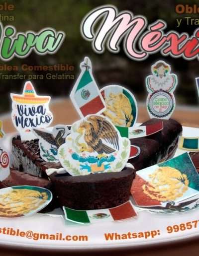 Oblea Gruesa Bandera de México Escudo y más