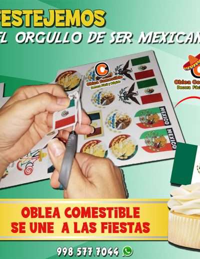 Oblea Gruesa Bandera de México