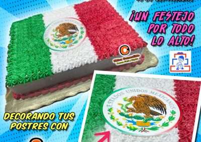 pastel Escudo de bandera de mexico post