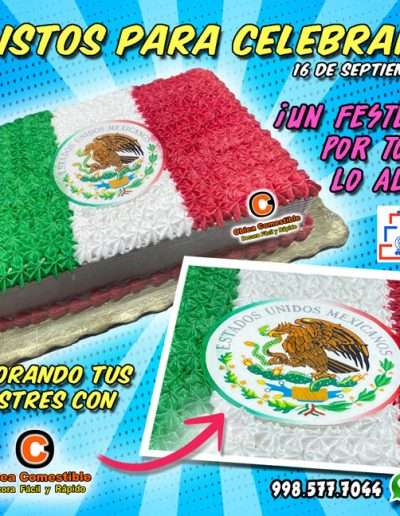 pastel Escudo de bandera de mexico post