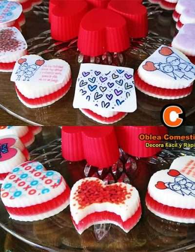 Transfer para Gelatinas Corazones Papel Transfer