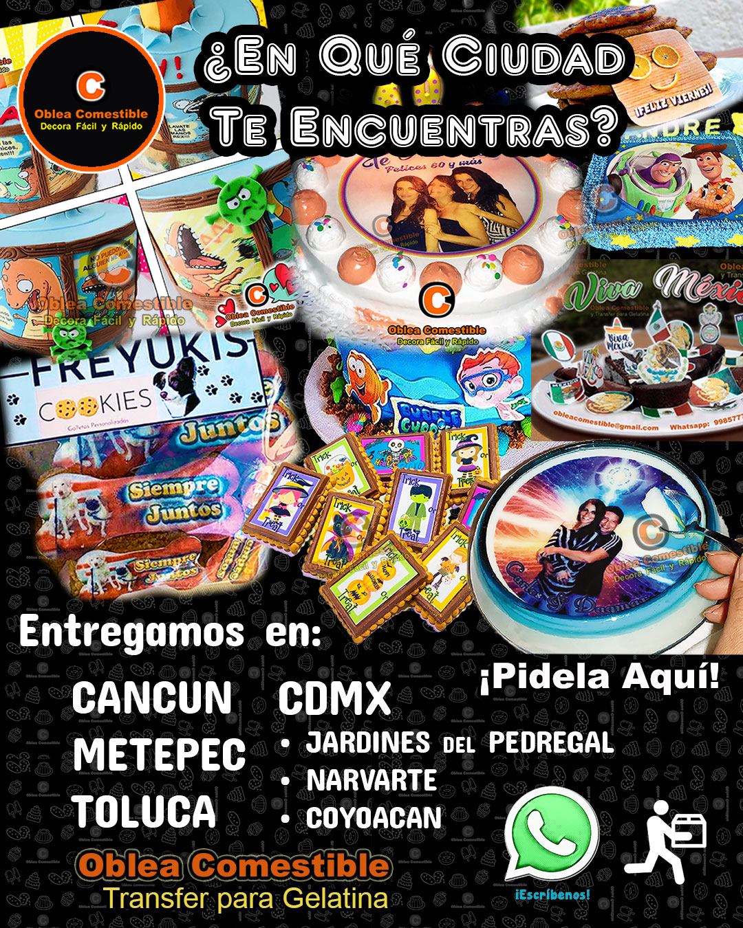 Oblea en Cdmx, Toluca, Metepec, Cancun