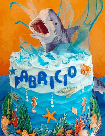 Pastel de Tiburon ‐ Decorado con Oblea GRUESA