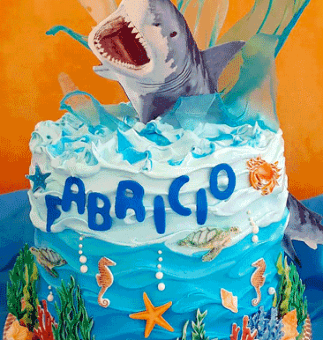 Pastel de Tiburon ‐ Decorado con Oblea GRUESA